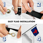 Load image into Gallery viewer, G128 Combo Pack: 6 Ft Tangle Free Spinning Flagpole (Black) &amp; Christian Flag 3x5 Ft Embroidered 220GSM Spun Polyester, Brass Grommets (Flag Included) Aluminum Flag Pole