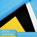 Load image into Gallery viewer, G128 5 Pack: Saint Lucia Saint Lucian Flag  3x5 Ft  LiteWeave Pro Series Printed 150D Poly  Country Flag, Indoor/Outdoor, Vibrant Colors, Brass Grommets, Thicker and More Durable Than 100D 75D Poly