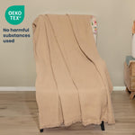 Load image into Gallery viewer, The Fine Living Co. 100% Cotton Waffle Weave Throw Blanket Lightweight Soft and Breathable Throw Blanket for All Season Skin Friendly Blanket for Couch Bed Sofa 50”x60” inches Sand