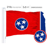 Load image into Gallery viewer, Tennessee State Flag 300D Embroidered Polyester 3x5 Ft