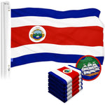 Load image into Gallery viewer, G128 5 Pack: Costa Rica Costa Rican Flag  3x5 Ft  ToughWeave Series Embroidered 300D Polyester  Country Flag, Embroidered Design, Indoor/Outdoor, Brass Grommets