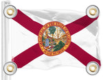 Load image into Gallery viewer, Combo Pack: American USA Flag 3x5 Ft &amp; Florida FL State Flag 3x5 Ft Both LiteWeave Pro Series Printed 150D Polyester, 4 Corner Brass Grommets, Perfect For Balcony/Wall