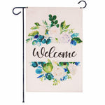 Load image into Gallery viewer, G128 Garden Flag Welcome Elegant Floral Arrangement 12x18 Burlap Fabric