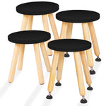 Load image into Gallery viewer, Wooden Step Stool for Kids and Toddlers Set of 4 Black Extendable Legs Kids Chair Sensory Table Stool Children's Round Sitting Stool with Leveling Feet and Anti Slip Pads