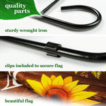 Load image into Gallery viewer, G128 Combo Pack: Garden Flag Stand Black 36 in x 16 in &amp; Garden Flag Everyday Decoration Home Sunflower on Rustic Wood 12x18 DoubleSided Blockout Fabric