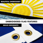Load image into Gallery viewer, G128  6 Feet Tangle Free Spinning Flagpole (Black) Michigan Double Sided Brass Grommets Embroidered 3x5 ft (Flag Included) Aluminum Flag Pole