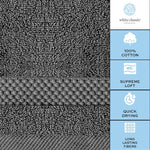 Load image into Gallery viewer, Luxury Washcloths for Bathroom Hotel Spa 12 Set 13x13 Inch Dark Gray Circlet