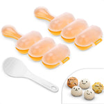 Load image into Gallery viewer, Rice Ball Mold Set (2 Pack) – Easy Rice Ball Maker Sushi &amp; Onigiri Maker with Paddle Spoon for Temari Sushi Yaki Onigiri Omusubi – Fun Smiley Shape for Bento &amp; Creative Meal Presentation
