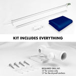 Load image into Gallery viewer, G128 Combo Pack: 5 Ft Tangle Free Aluminum Spinning Flagpole (Silver) &amp; Solid Blue Color Flag 2.5x4 Ft, LiteWeave Pro Series Printed 150D Polyester  Pole with Flag Included
