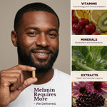 Load image into Gallery viewer, Melanin Rich Multivitamin for Men Daily Multivitamins 60 Capsules with B Complex Vitamins Vitamin D Zinc Saw Palmetto &amp; Antioxidants 2 a Day 60 Capsules