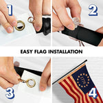 Load image into Gallery viewer, G128 Combo Pack: 6 Ft Tangle Free Aluminum Spinning Flagpole (Black) &amp; Betsy Ross 1776 TeaStained Flag 3x5 Ft, LiteWeave Pro Series Printed 300D Polyester  Pole with Flag Included