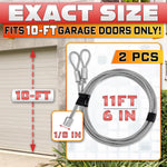 Load image into Gallery viewer, Garage Door Cables for 10 ft Door 11 ft 6 inch Long Heavy Duty 304 Steel Galvanized Cables Pack of 2 Corrosion Resistant Rust Proof Wire Durable Smooth Operation Easy Installation Reliable