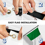 Load image into Gallery viewer, G128  6 Feet Tangle Free Spinning Flagpole (Black) Italy Brass Grommets Printed 3x5 ft (Flag Included) Aluminum Flag Pole