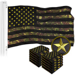 Load image into Gallery viewer, G128 10 Pack: American USA Camouflage Flag  3x5 Ft  ToughWeave Pro Series Embroidered 420D Polyester  Green Stars Camo Stripes, Embroidered Stars, Sewn Stripes, Indoor/Outdoor, Brass Grommets