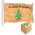 Load image into Gallery viewer, G128 5 Pack: An Appeal to Heaven TeaStained Flag  3x5 Ft  LiteWeave Pro Series Printed 300D Polyester  Historical Flag, Vibrant Colors, Brass Grommets, Thicker and More Durable Than 100D 75D Poly