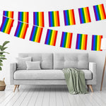 Load image into Gallery viewer, G128 LGBT Rainbow Pride Bunting Banner  Flag 8.2 x 5.5 Inch, Full String 33 Feet  Printed 150D Polyester, Decorations For Bar, School, Festival Events Celebration