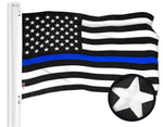 Load image into Gallery viewer, G128 Thin Blue Line Flag  1x1.5 Ft  ToughWeave Series Embroidered 300D Polyester  Duty and Honor Flag, Embroidered Design, Indoor/Outdoor, Brass Grommets