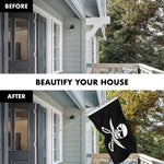 Load image into Gallery viewer, Combo Pack: Flag Pole 6 FT Silver Tangle Free &amp; Pirate Jolly Roger Swords Flag 3x5ft 150D Printed Polyester