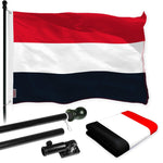 Load image into Gallery viewer, Flag Pole 6FT Black Tangle Free &amp; Yemen Yemeni Flag 3x5 Ft Combo Printed 150D Polyester By G128