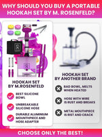 Load image into Gallery viewer, Purple Hookah 2 Hose Hookah Set YADO Square Hookah To Go with Charcoal Holder