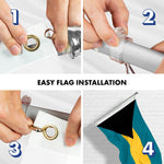 Load image into Gallery viewer, G128 Combo Pack: 6 Ft Tangle Free Aluminum Spinning Flagpole (Silver) &amp; Bahamas Bahamian Flag 3x5 Ft, LiteWeave Pro Series Printed 150D Polyester  Pole with Flag Included