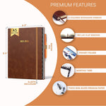 Load image into Gallery viewer, 2025 2026 HARDCOVER Leather Planner Weekly &amp; Monthly   6.5 * 8.5 Inches   Academic Planner Business Personal or Student   Pen Holder Thick Paper July 2025   June 2026 (Dark Brown)