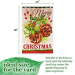 Load image into Gallery viewer, G128 Garden Flag Merry Christmas Pinecone Bouquet  12x18 Inch  Printed Blockout Polyester  Christmas Decoration