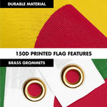 Load image into Gallery viewer, G128 Combo Pack: 6 Ft Tangle Free Aluminum Spinning Flagpole (White) &amp; Suriname Surinamese Flag 3x5 Ft, LiteWeave Pro Series Printed 150D Polyester  Pole with Flag Included