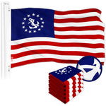 Load image into Gallery viewer, G128 5 Pack: American USA Yacht Ensign Flag  2.5x4 Ft  ToughWeave Series Embroidered 300D Polyester  Nautical Flag, Embroidered Stars, Sewn Stripes, Indoor/Outdoor, Brass Grommets