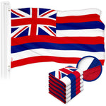 Load image into Gallery viewer, G128 5 Pack: Hawaii HI Hawaiian Flag  3x5 Ft  ToughWeave Series Embroidered 300D Polyester  Embroidered Design, Indoor/Outdoor, Vibrant Colors, Brass Grommets