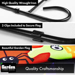Load image into Gallery viewer, G128 Combo Pack: Garden Flag Stand Black 36x16 Inch &amp; Garden Flag Witch Bats Spiders 12x18 Inch
