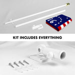 Load image into Gallery viewer, G128 Combo Pack: 6 Ft Tangle Free Aluminum Spinning Flagpole (White) &amp; Bennington 76 Flag 3x5 Ft, ToughWeave Series Embroidered 300D Polyester  Pole with Flag Included