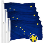 Load image into Gallery viewer, G128 3 Pack: Alaska AK State Flag  4x6 Ft  ToughWeave Series Embroidered 300D Polyester  Embroidered Design, Indoor/Outdoor, Brass Grommets