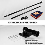 Load image into Gallery viewer, G128 Combo Pack: 6 Ft Tangle Free Aluminum Spinning Flagpole (Black) &amp; Texas TeaStained Flag 3x5 Ft, LiteWeave Pro Series Printed 300D Polyester  Pole with Flag Included