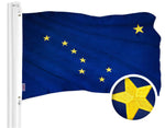 Load image into Gallery viewer, G128 Combo Pack: American USA Flag 2x3 Ft &amp; Alaska AK State Flag 2x3 Ft  Both ToughWeave Series Embroidered Polyester, Embroidered Design, Indoor/Outdoor, Brass Grommets