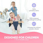 Load image into Gallery viewer, Canvas Baby Swing Wooden Hanging Swing Seat Chair with Safety Belt Durable Baby Swing Chair Outdoor and Indoor Swing for Kids Mounting Hardware Included Blue