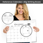 Load image into Gallery viewer, Desk Calendar 2024 17x12 Wall Calendar Thick Paper &amp; Notes Section Runs from December 2023 December 2024 (Black)