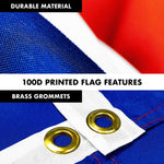 Load image into Gallery viewer, G128  6 Feet Tangle Free Spinning Flagpole (White) France Brass Grommets Printed 3x5 ft (Flag Included) Aluminum Flag Pole
