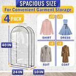 Load image into Gallery viewer, 4 Pcs Clear Garment Bags for Hanging Clothes – Dust Proof Suit Bags for Closet Storage (40 x24 x10 ) with Zipper Sides – Designed for Travel &amp; Organization Protects Clothes &amp; Keeps Them Ready to Wear
