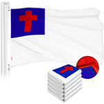 Load image into Gallery viewer, G128 5 Pack: Christian Flag  4x6 Ft  ToughWeave Series Embroidered 300D Polyester  Religious Flag, Embroidered Design, Indoor/Outdoor, Brass Grommets