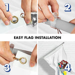 Load image into Gallery viewer, G128  6 Feet Tangle Free Spinning Flagpole (Silver) Illinois Double Sided Brass Grommets Embroidered 3x5 ft (Flag Included) Aluminum Flag Pole