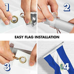 Load image into Gallery viewer, G128 Combo Pack: 6 Ft Tangle Free Spinning Flagpole (Silver) &amp; El Salvador Flag 3x5 Ft Printed 150D Polyester, Brass Grommets (Flag Included) Aluminum Flag Pole