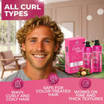 Load image into Gallery viewer, Curly Shampoo and Conditioner Set Sulfate Free 14 Fl Oz Set of 2 Moisturizing Formula Deep Treatment for Curly and Permed Hair Women and Men