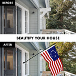 Load image into Gallery viewer, G128 Combo Pack: 6 Ft Tangle Free Aluminum Spinning Flagpole (Black) &amp; Betsy Ross Flag 3x5 Ft, ToughWeave Series Embroidered 300D Polyester  Pole with Flag Included