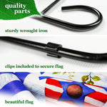 Load image into Gallery viewer, G128 Combo Pack: Garden Flag Stand Black 36 in x 16 in &amp; Garden Flag Patriotic Decoration Home Birdhouse 12x18 DoubleSided Blockout Fabric