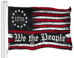 Load image into Gallery viewer, G128 Combo Pack: American USA Flag 3x5 Ft &amp; We the People American Flag 3x5 Ft  Both LiteWeave Pro Series Printed 150D Polyester, Brass Grommets