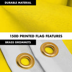 Load image into Gallery viewer, G128 Combo Pack: 5 Ft Tangle Free Aluminum Spinning Flagpole (Black) &amp; Solid Yellow Color Flag 2.5x4 Ft, LiteWeave Pro Series Printed 150D Polyester  Pole with Flag Included