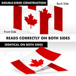 Load image into Gallery viewer, Combo Pack: Flag Pole 5 FT White Tangle Free &amp; Canada Canadian Flag 2x3 FT Double Sided Embroidered 210D Heavy Duty Polyester  Indoor/Outdoor, Vibrant Colors, Brass Grommets, 3ply