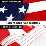 Load image into Gallery viewer, G128 Combo Pack: 6 Ft Tangle Free Aluminum Spinning Flagpole (White) &amp; American USA Flag 3x5 Ft, LiteWeave Pro Series Printed 150D Polyester, 4 Corner Brass Grommets  Pole with Flag Included