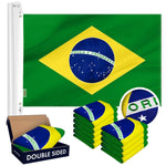 Load image into Gallery viewer, Brazil Brazilian Flag 3x5 Ft 10Pack Doublesided Embroidered Polyester By G128
